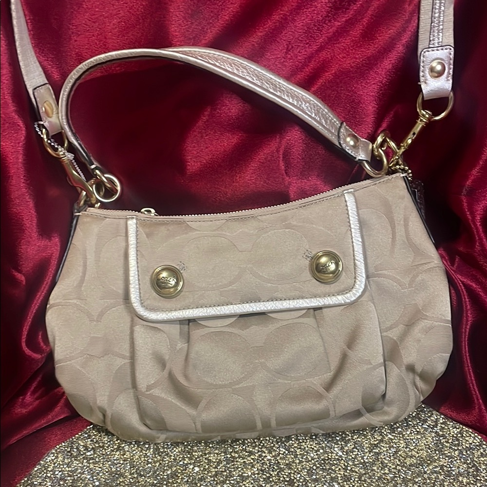 Coach 2 way Beige Shoulder Bag
